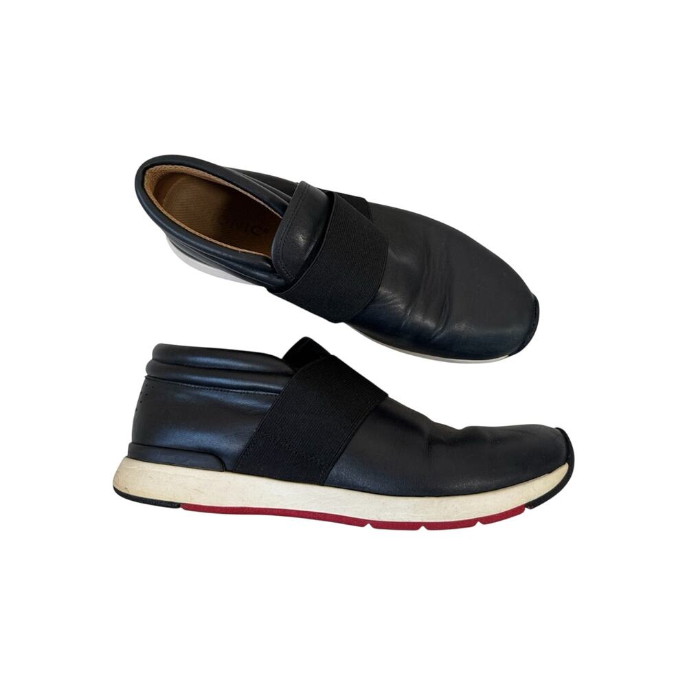 Vionic Black Leather Slip On Sneakers Womens 9 Comfort Work Shoes Casual